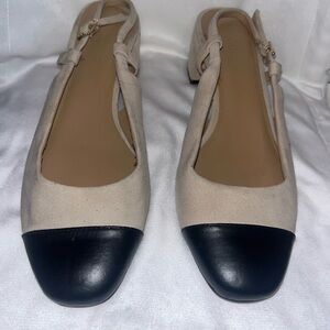 Banana Republic Cream and Black Flats
